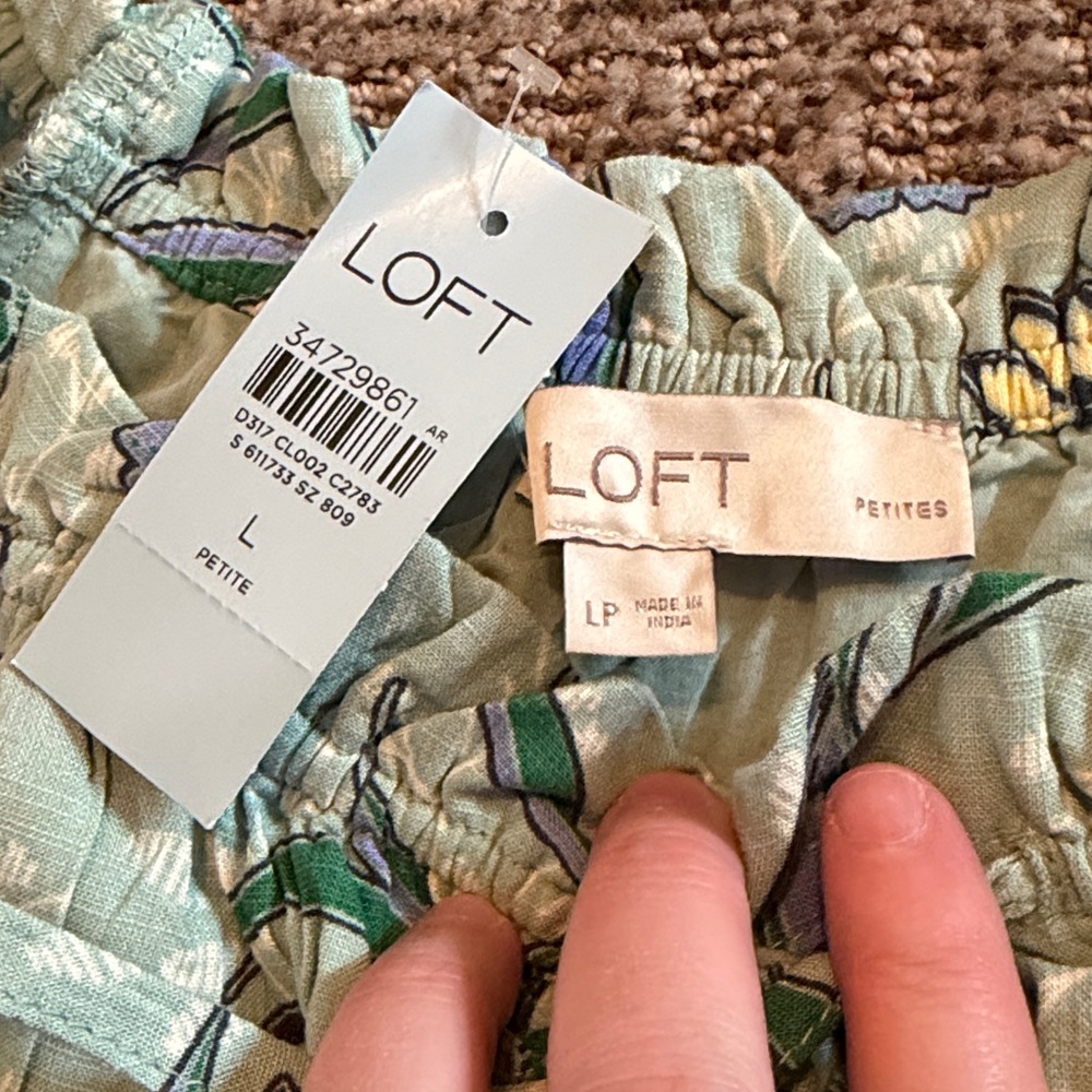 LOFT Green Floral Petite Dress - Picture 3 of 3
